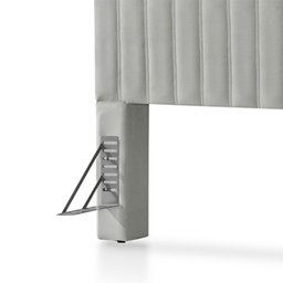 Cabeceira Cama Box Queen 1,60m Estofada Havai Veludo Cinza Claro - 4
