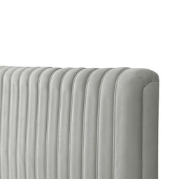 Cabeceira Cama Box Queen 1,60m Estofada Havai Veludo Cinza Claro - 3