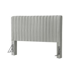 Cabeceira Cama Box Queen 1,60m Estofada Havai Veludo Cinza Claro - 2