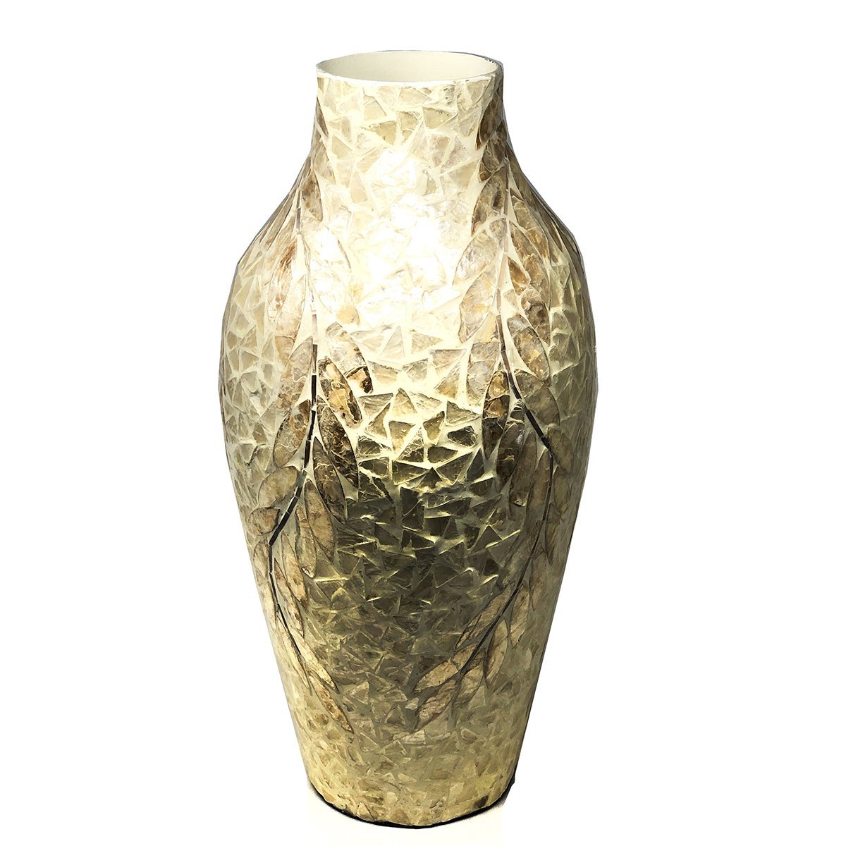 Vaso Decorativo Cerâmica Flores Buquê Arranjo Flor Objeto Decoração Centro Mesa Adorno Aparador 26cm - 3