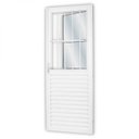 Ver imagem 1 de Porta de Alumínio Postigo 210x90cm com 2 Vidros Lisos Linha Solida MGM Abertura Esquerda Branco