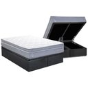 Ver imagem 1 de Conjunto Box Baú Queen: Colchão Molas Herval Maxspring C1780 + Base Crc Suede Gray (158x198)