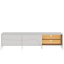 Ver imagem 2 de Rack para Sala de Estar TV 75 pol com LED Pés Industrial 216cm Salerno C04 Off White Matte Freij