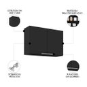 Ver imagem 3 de Armário de Cozinha Aéreo 80cm Pérola Z34 Preto - Mpozenato