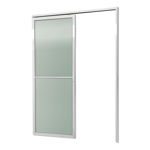 Porta de Correr Suspensa Vidrao Dir L.25 Branca 210x70 Brimak