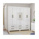 Ver imagem 7 de Guarda-roupa D22 6 Portas 6 Gavetas Com Espelho e Pés Branco