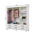 Ver imagem 4 de Guarda-roupa D22 6 Portas 6 Gavetas Com Espelho e Pés Branco