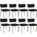 Ver imagem 1 de Kit 08 Cadeiras Estofadas para Sala de Jantar Melina Base Arena L02 Suede Preto - Lyam Decor
