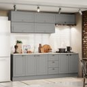 Ver imagem 2 de Cozinha Modulada 11 Pecas 240 Cm Ce381 Americana Cinza Calcare Henn