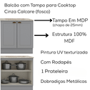 Ver imagem 4 de Cozinha Modulada 11 Pecas 240 Cm Ce381 Americana Cinza Calcare Henn