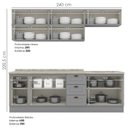 Ver imagem 3 de Cozinha Modulada 11 Pecas 240 Cm Ce381 Americana Cinza Calcare Henn