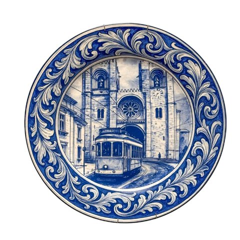 Prato Decorativo Portugues Artesanal Luiz Salvador Mod 9