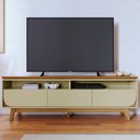 Ver imagem 2 de Rack Bancada de Tv 75 Pol 200cm Celina Z10 Cumaru/opala - Mpozenato