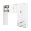 Ver imagem 5 de Quarto Completo Modulado Solteiro Juvenil 4 peças - 1 Guarda-Roupa , 1 Módulo Aéreo, 1 Cama Solteiro com 1 Auxiliar Chiara