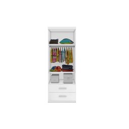 Quarto Completo Modulado Solteiro Juvenil 4 peças - 1 Guarda-Roupa , 1 Módulo Aéreo, 1 Cama Solteiro com 1 Auxiliar Chiara - 9