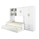 Ver imagem 3 de Quarto Completo Solteiro Juvenil 4 Peças com Guarda Roupa e Bicama Modulado Chiara Branco