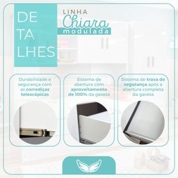 Quarto Completo Modulado Solteiro Juvenil 4 peças - 1 Guarda-Roupa , 1 Módulo Aéreo, 1 Cama Solteiro com 1 Auxiliar Chiara - 6
