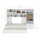 Ver imagem 4 de Quarto Completo Solteiro Juvenil 4 Peças com Guarda Roupa e Bicama Modulado Chiara Branco