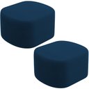 Ver imagem 1 de Kit 2 Puffs Decorativos Orgânico para Living Quarto 70cm Doha W01 Suede Azul Marinho - Lyam Decor