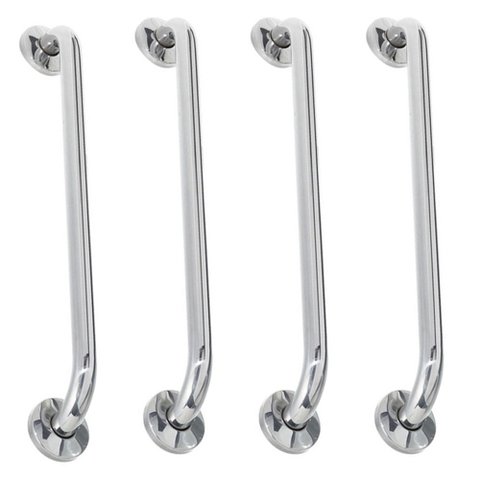 Alça de Apoio 60cm Kit 4 Unidades Inox Barra Cadeirante Idoso Deficiente Segurança Acessibilidade Ba