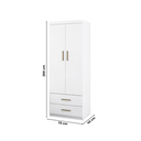 Ver imagem 3 de Guarda-Roupa Solteiro Modulado 2 Portas 2 Gavetas Chiara Branco
