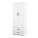 Ver imagem 2 de Guarda-Roupa Solteiro Modulado 2 Portas 2 Gavetas Chiara Branco
