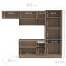 Cozinha Completa 8 Portas 4 Gavetas Amortecimento Pistão e Nichos Campanele Kitchen Castanho/Cinza - 4