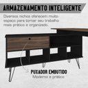 Ver mais imagens de Escrivaninha Mesa Escritório em L 1 Porta 5 Nichos Pés Metálicos 136,5x135cm Dubai