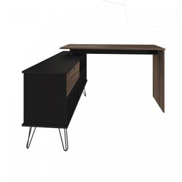 Escrivaninha em L 1 Porta 5 Nichos Pés Metálicos 136,5x135cm Dubai  - 16