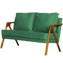 Ver imagem 3 de Kit 1 Poltrona Marilia + Namoradeira Marilia Recepção - Veludo Verde