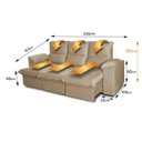 Ver imagem 3 de Sofá Retrátil Reclinável America 2,30m Suede