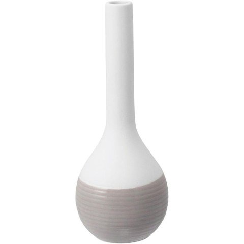 Garrafa Decorativa 20x8x8cm Cerâmica Cinza