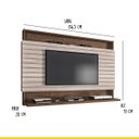 Ver imagem 3 de Painel Ripado para Tv até 50 Pol 136 X 91 Cm Madri Flex Mdp Mocaccino Carvalho - Clicklar