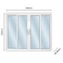Ver imagem 3 de Janela de Alumínio de Correr 100x200cm 4 Folhas 2 Fixas com Vidro Liso Linha Solida MGM Branco