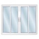 Ver imagem 1 de Janela de Alumínio de Correr 120x120cm 4 Folhas 2 Fixas com Vidro Liso Linha Solida MGM Branco