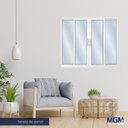 Ver imagem 1 de Janela de Alumínio de Correr 120x200cm 4 Folhas 2 Fixas com Vidro Liso Linha Solida MGM Branco