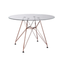 Ver imagem 1 de Mesa Eiffel Redonda 90cm Tampo de Vidro com Base de Ferro Cobre
