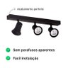 Trilho Eletrificado 42cm 3 Spots Gu10 Dicroica com Conector + 3 Lâmpadas Cor:preto;temperatura:morno - 6