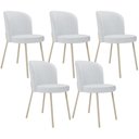 Ver imagem 1 de Kit 05 Cadeiras para Sala de Jantar Cozinha Estofada Gavi Arena L02 Linho Cinza - Lyam Decor