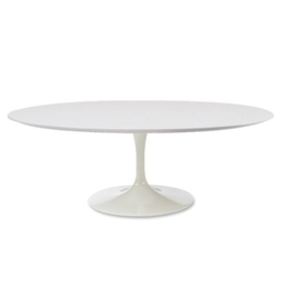 Mesa de Jantar Tulipa Saarinen Oval 137x90 Cm Tampo Laqueado Linn Design Decor Branco - 1