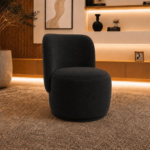 Poltrona Decorativa Bia Orgânica Suede Recepção Sala Estar Quarto