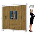 Ver imagem 3 de Guarda Roupa Casal A22 6 Portas 2 Gavetas com Espelho Carioca Móveis