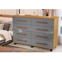 Ver imagem 2 de Comoda Jade 8 Gavetas Cinza Mel com Rodinhas