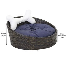 Cama Pet Chaise Redonda Fibra Sintética Alumínio Cão e Gato Trama Original - 3