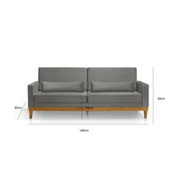 Sofá Living 3 Lugares Julie 180cm Linha - 3