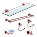 Ver imagem 1 de Kit Acessórios para Banheiro Prizi Aço Inox 6 Peças Rose com