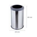 Ver imagem 2 de Lixeira Inox Aro Esmaltado 20L Área Gourmet Cozinha Cesto De Lixo - Cinza