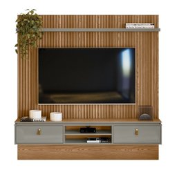 Painel para TV 75 Polegadas 2 Portas 2 Nichos 2 Prateleiras Authentique Linea Brasil - 2