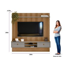 Painel para TV 75 Polegadas 2 Portas 2 Nichos 2 Prateleiras Authentique Linea Brasil - 5