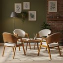 Ver imagem 1 de Kit 4 Cadeiras Sala de Jantar Premium com Braço Madeira Maciça Movellu Home